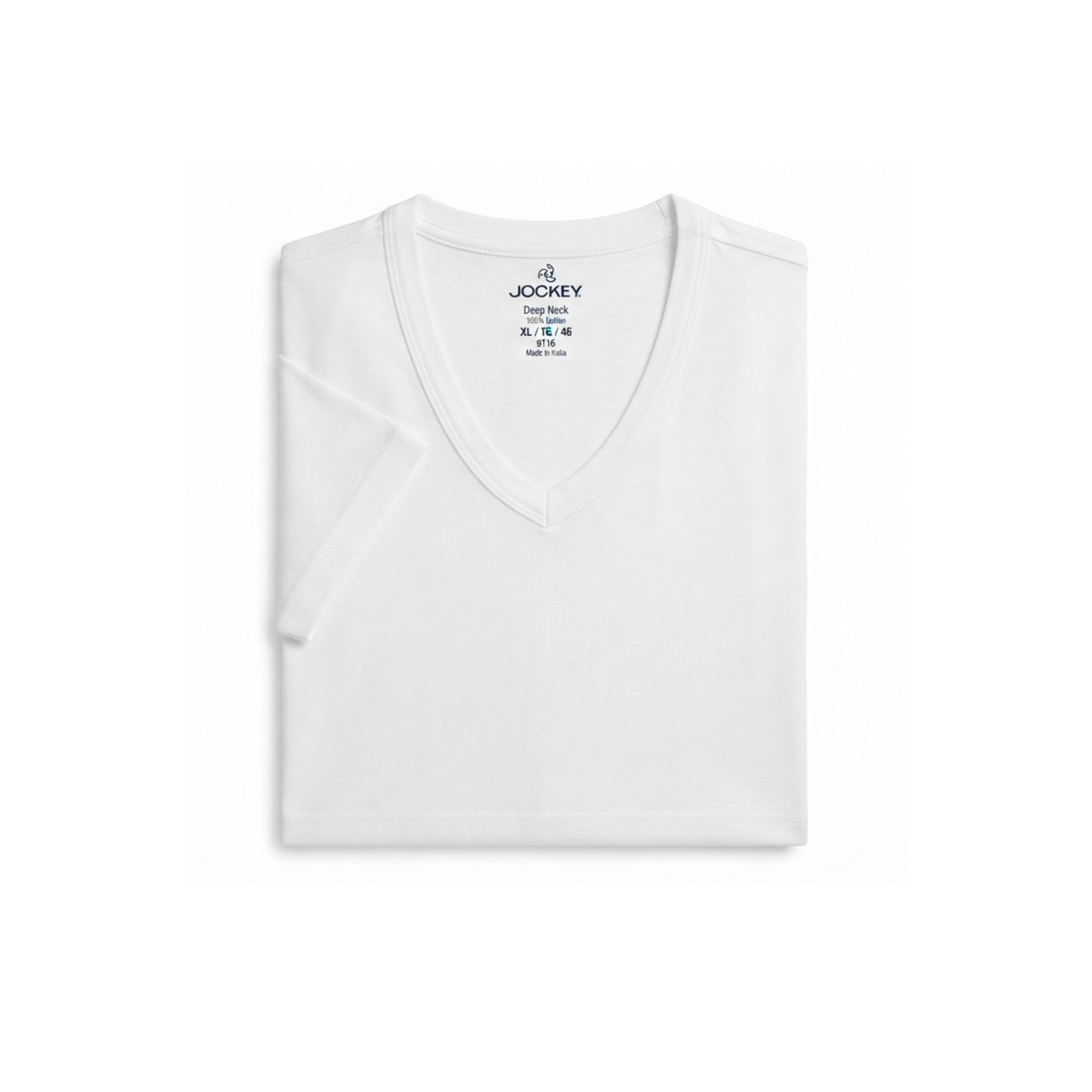 Jockey Men T-Shirt Deep Necks White XL 9718