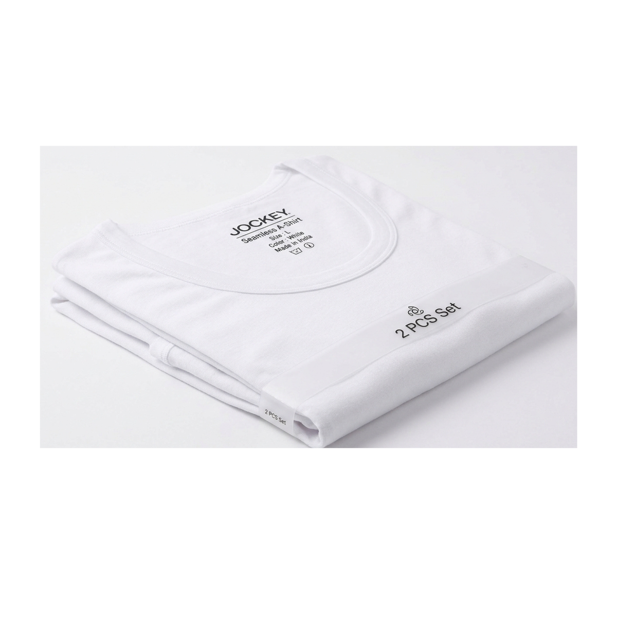 Jockey Seamless A-Shirt Size L Color White 2 PCS Set