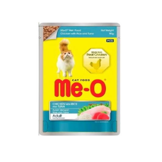 Me-o Adult Chicken With Rice And Tuna Cat Food 80g
