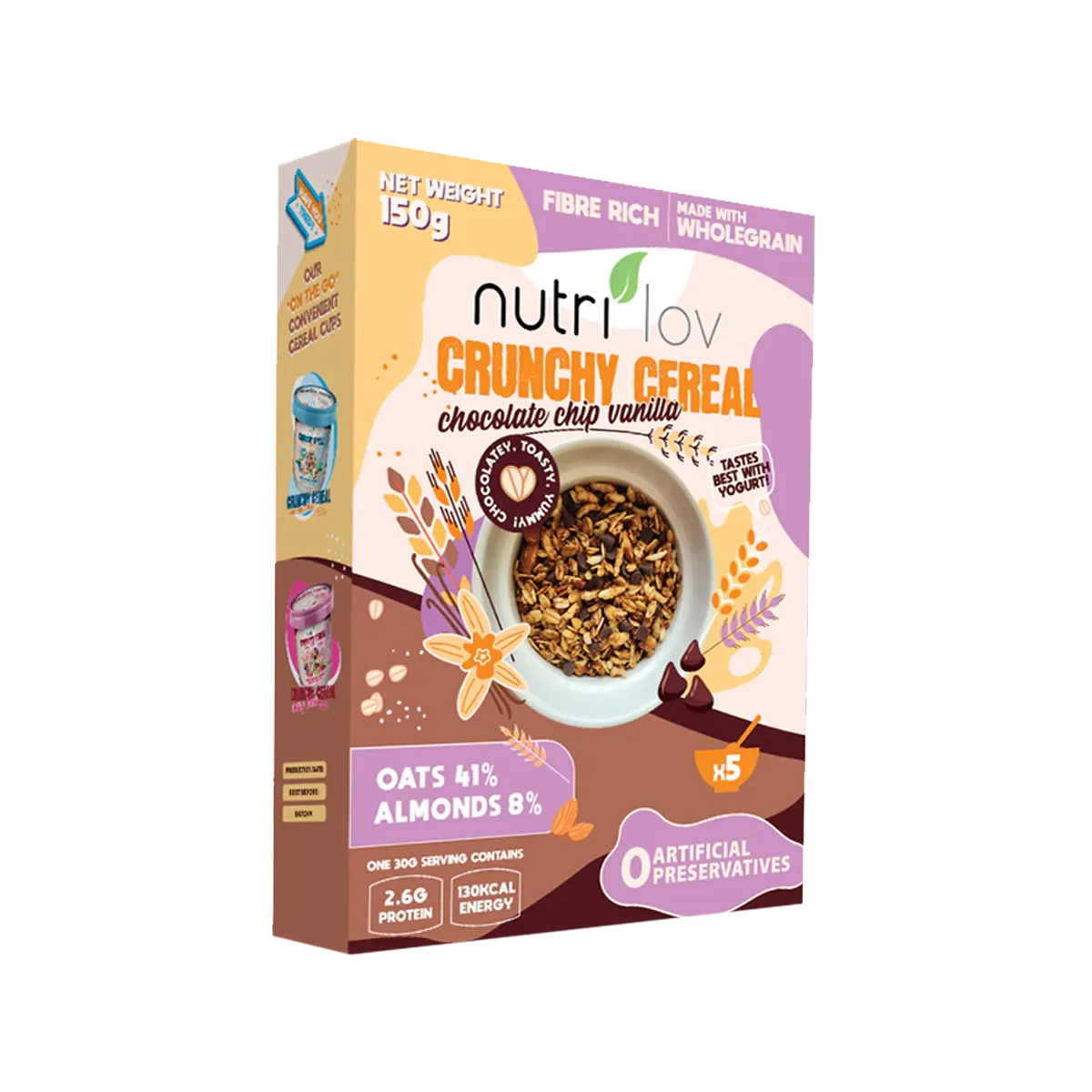 Nutrilov Crunchy Cereal Chocolate Chip Vanilla 150gsd