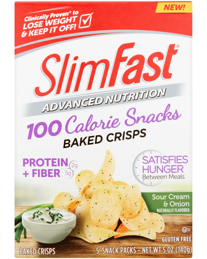 Slim Fast Advanced Nutrition Snacks Baked Crisps Sour Cream & Onion - Gluten Free
