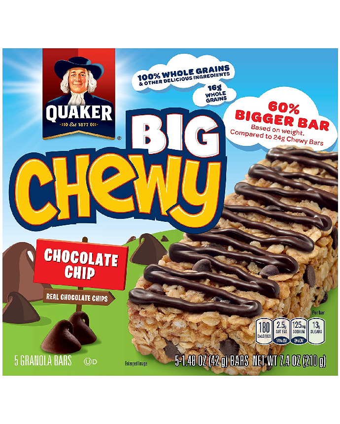 Quaker Big Chewy Chocolate Chip 5 Granola Bars 210 Grams
