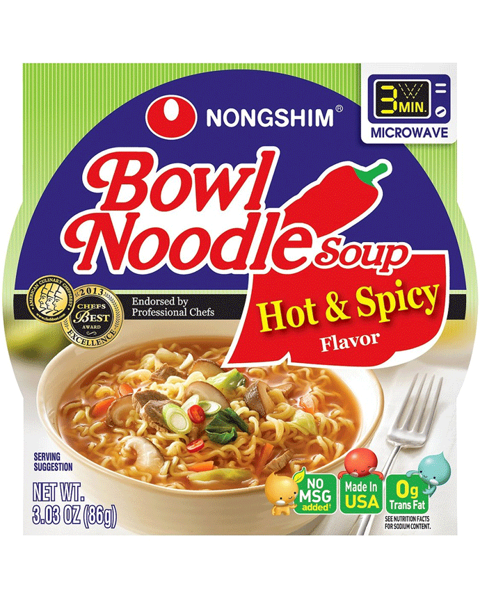 Nong Shim Hot & Spicy Bowl Noodle Soup 86g