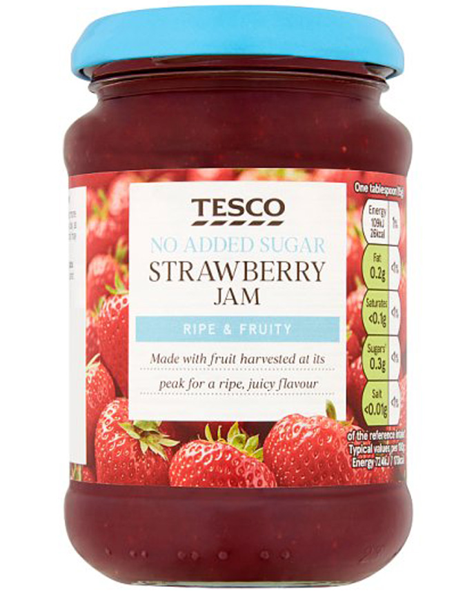 Tesco No Added Sugar Strawberry Jam 340 Grams