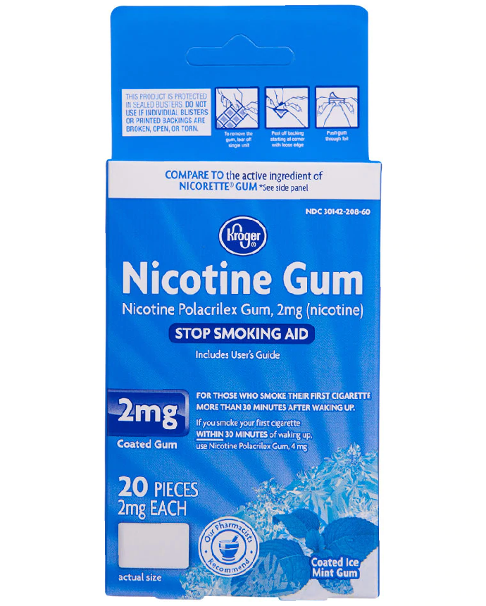 Kroger Nicotine Ice Mint Gum 2mg 20 Pieces