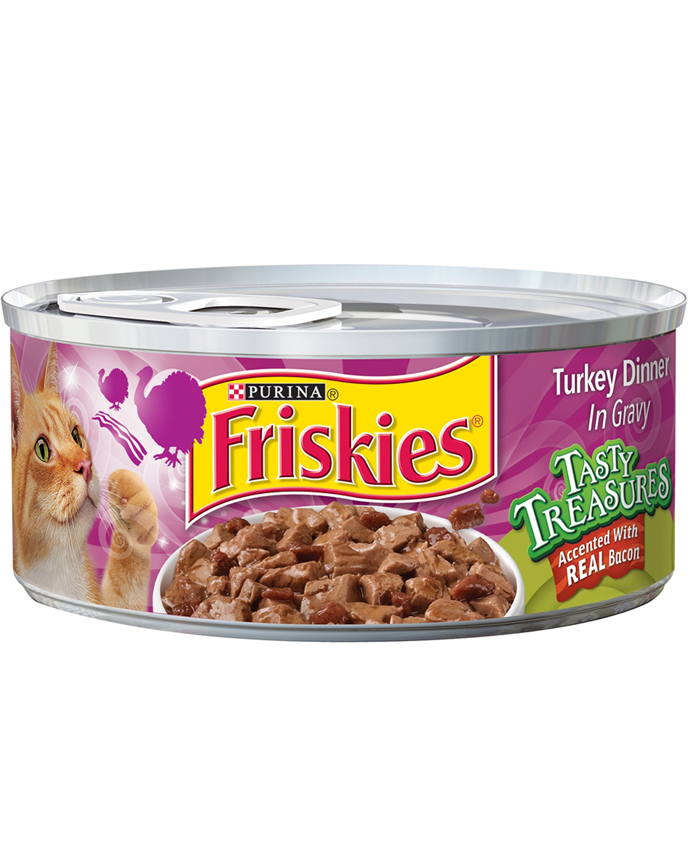 Friskies Cat Food Tasty Treasures Turkey Dinner In Gravy