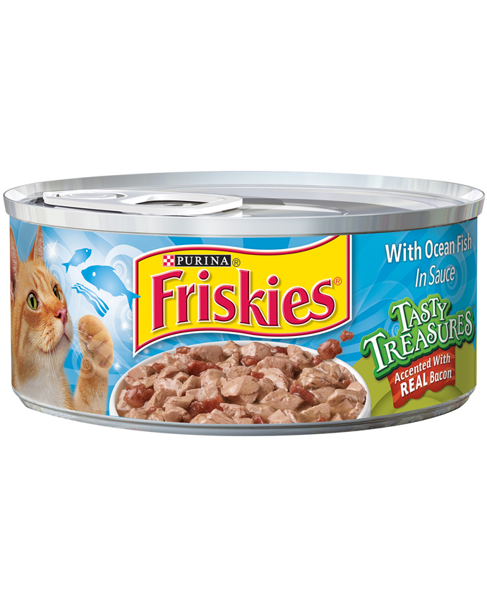 Friskies Cat Food Tasty Treasures with Ocean Fish in Sauce