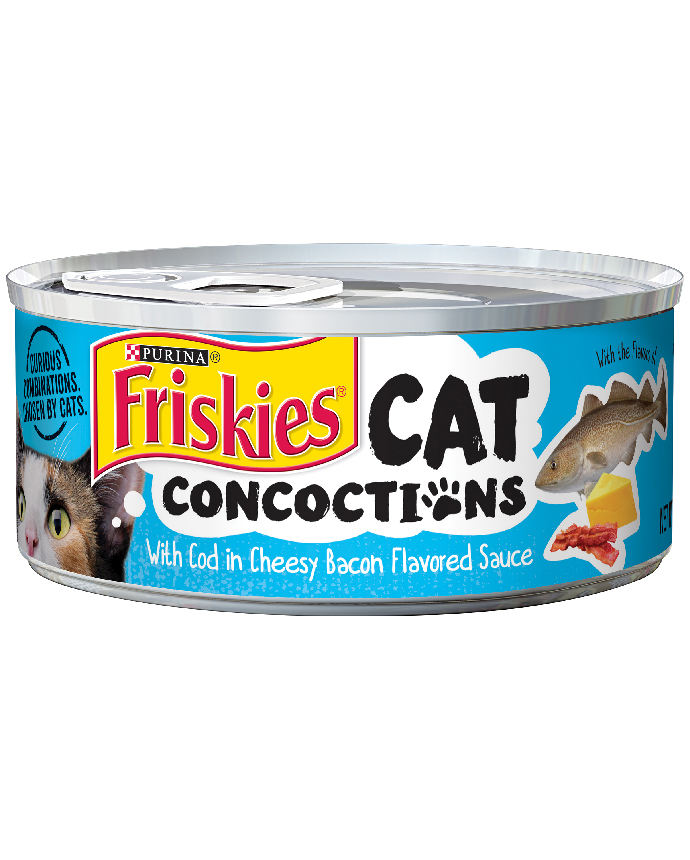 Purina Friskies Cat Concoctions with Cod in Cheesy Bacon Flavored Sauce Wet Cat Food