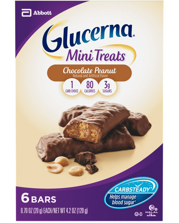 Glucerna Mini Treats Chocolate Peanut 6 Bars 120 Grams