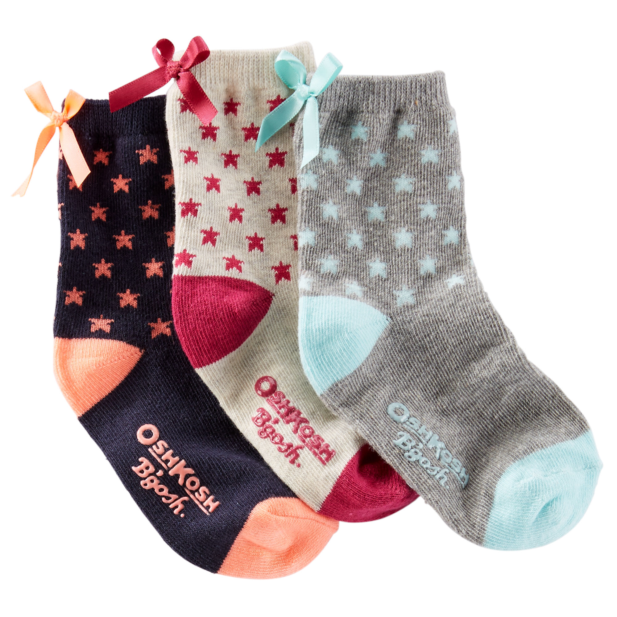 OshKosh Bgosh Girl 3-Pack Star Crew Socks