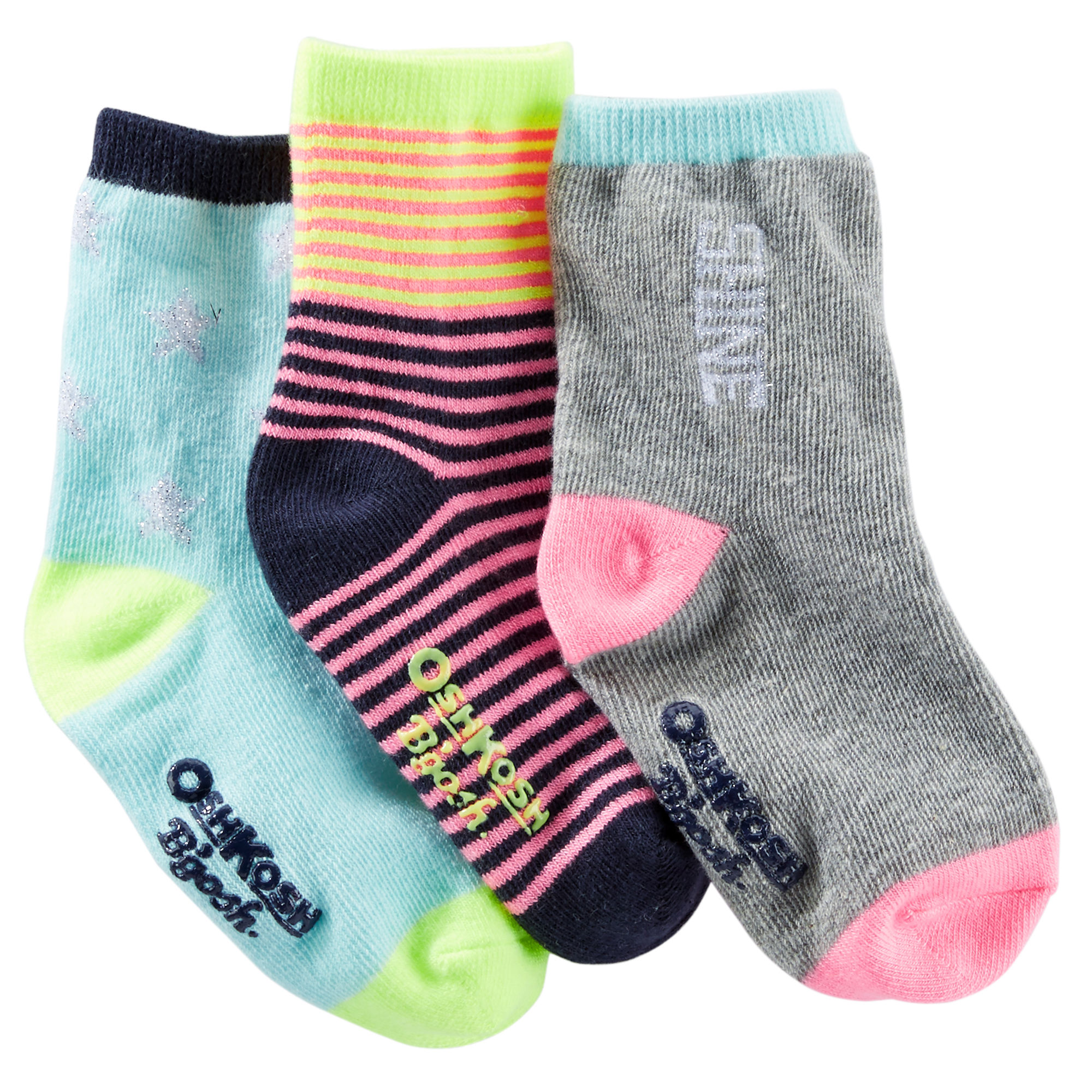 OshKosh Bgosh Girl 3-Pack Shine Crew Socks