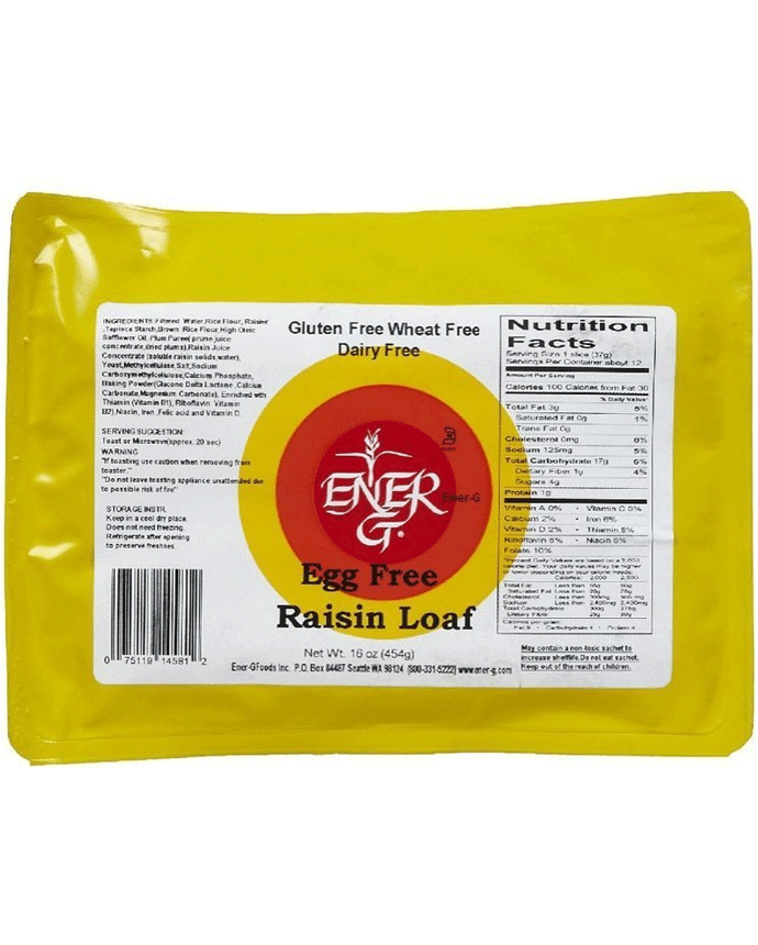 Ener G Gluten Free Egg Free Raisin Loaf