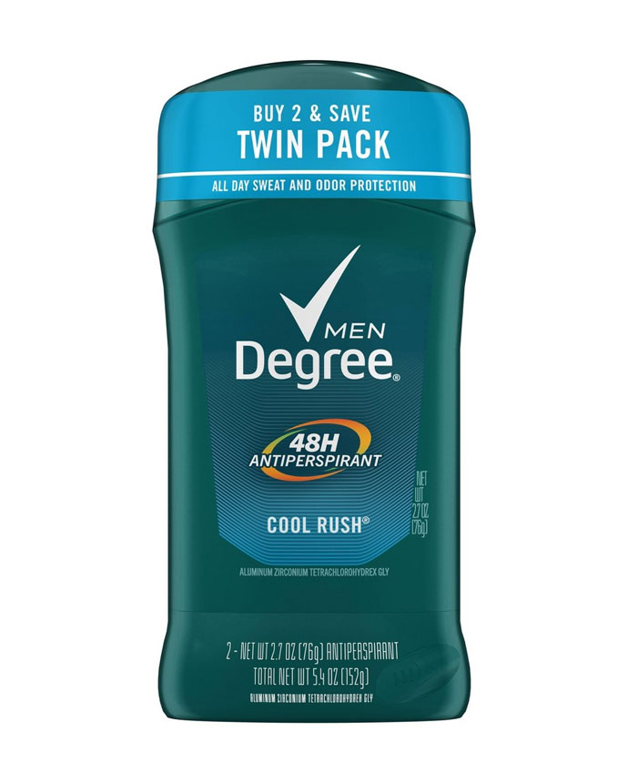 Degree Men Original Protection Antiperspirant Deodorant Cool Rush Twin Pack 2 x 152g