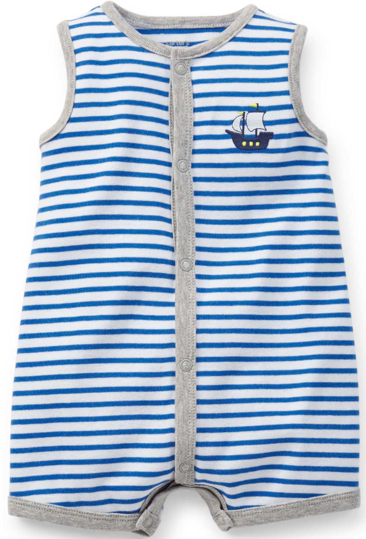 Carters  Boys Applique Snap Up Romper Dress 1 Piece