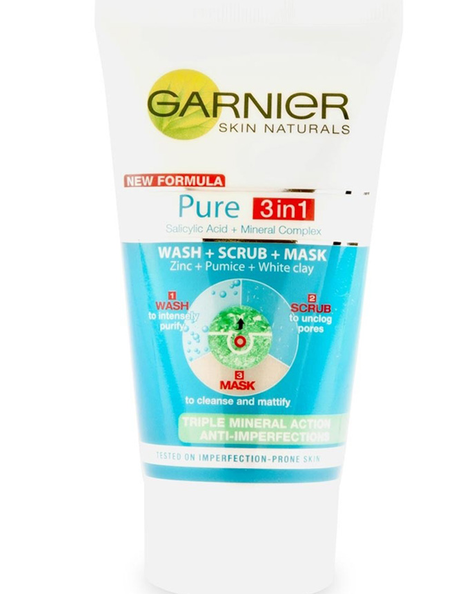 Garnier Pure Active 3in1 Clay Face Wash 