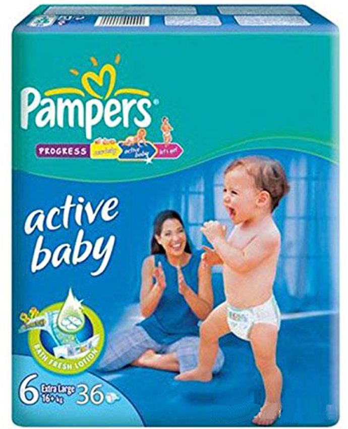 Pampers Active Baby Extra Large Diapers - Size 6