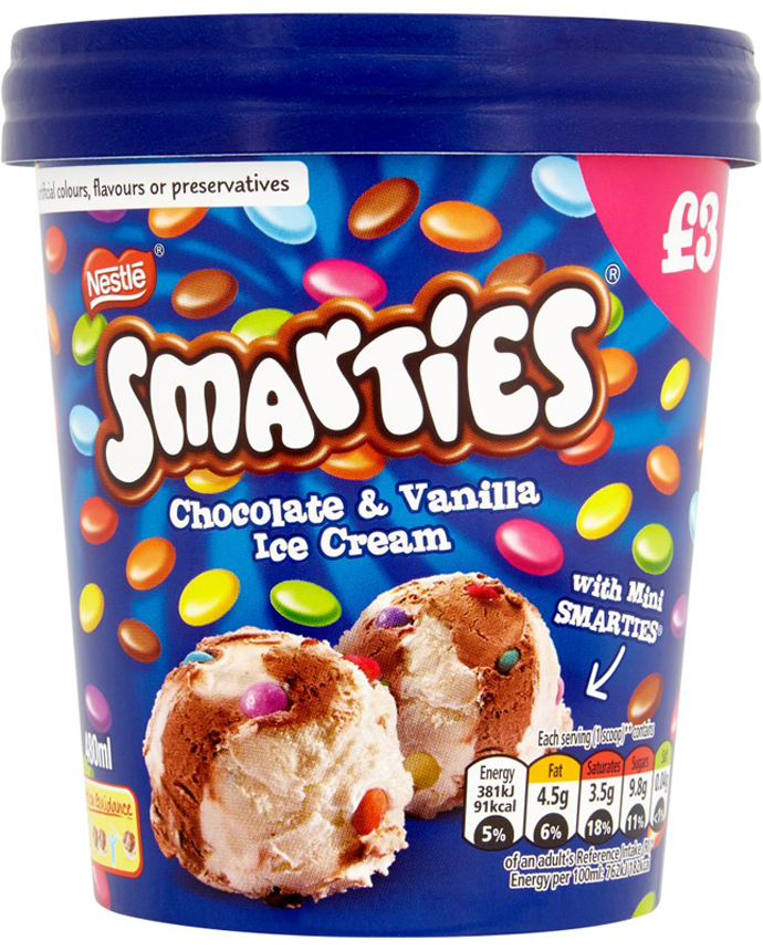 Smarties Chocolate & Vanilla Ice Cream
