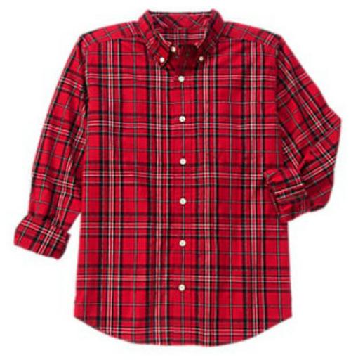 Gymboree Boy Long Sleeve Checked Plaid Shirt Red