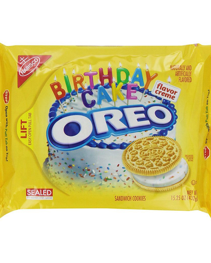 Oreo Sandwich Cookies Golden Birthday Cake 