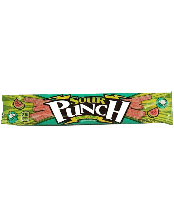 Sour Punch Watermelon Candy Straws