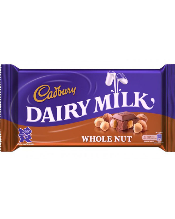 Cadbury Dairy Milk Bar Whole Nut Chocolate