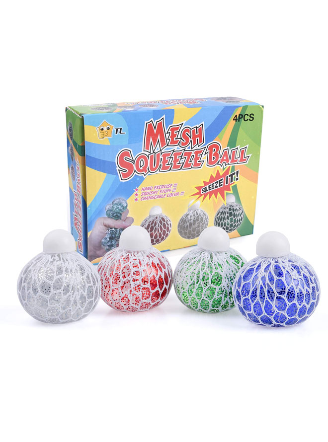 House Of Toys Mesh Squish Ball Glittery