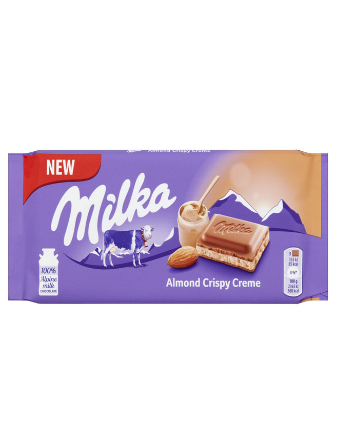 Milka Chocolate Almond Crispy Creme 100g