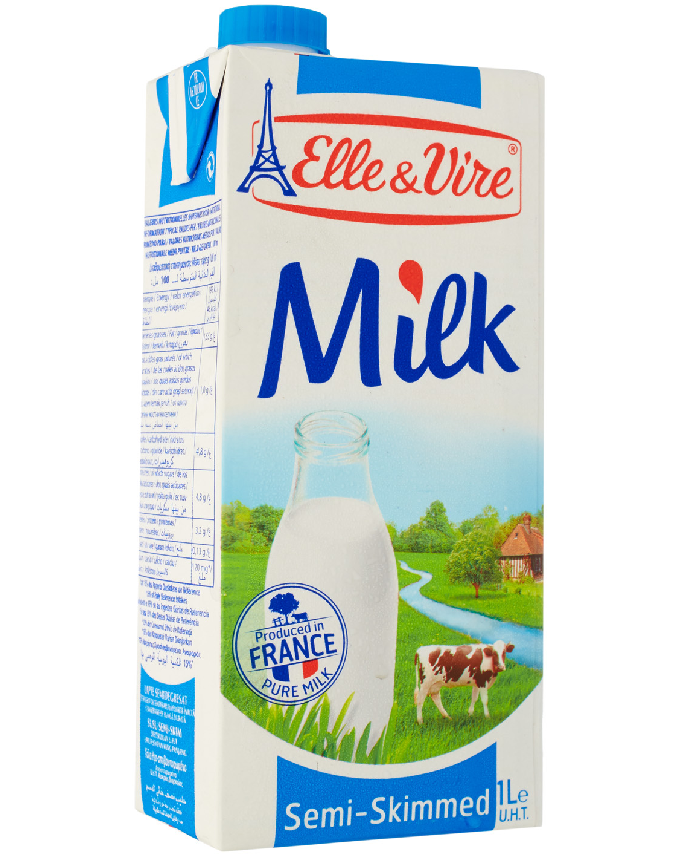 Elle & Vire Semi-Skimmed Milk 1 Litre