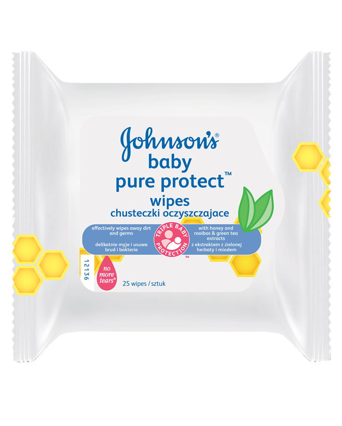 Johnson's Pure Protect Kids Wipes with Nigella Seed Extract & Honey