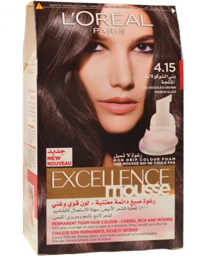 L'Oreal Excellence Mousse Hair Colour - 4.15 Iced Chocolate Brown