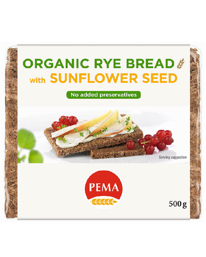 Pema Whole Rye Bread with Sunflower Seeds 500 Grams
