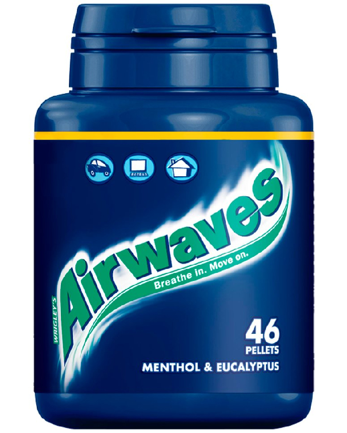 Wrigley's Airwaves Menthol & Eucalyptus Sugarfree Chewing Gum 46 Pellets