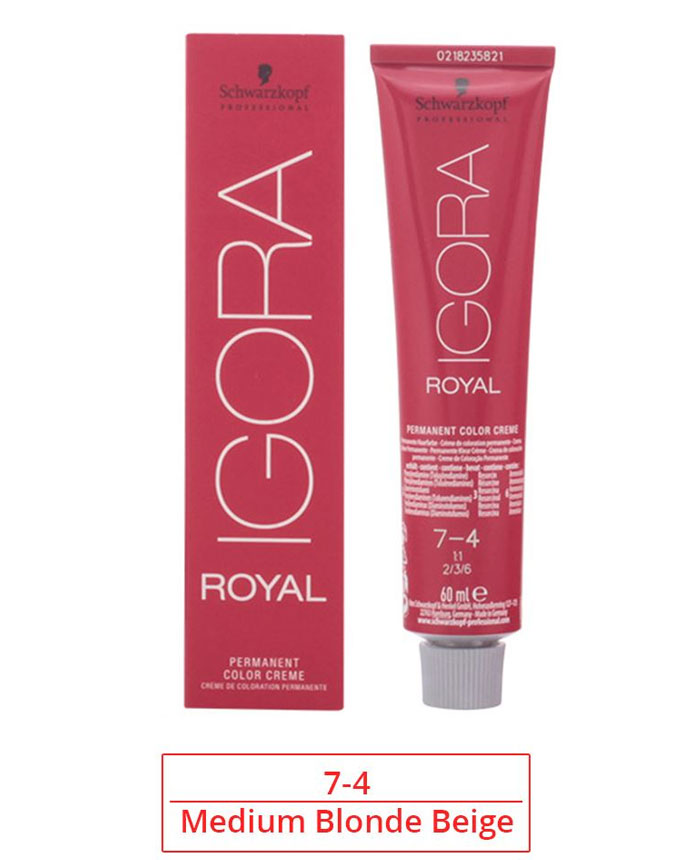 Schwarzkopf Igora Royal 7-4 Medium Blonde Beige Hair Colour