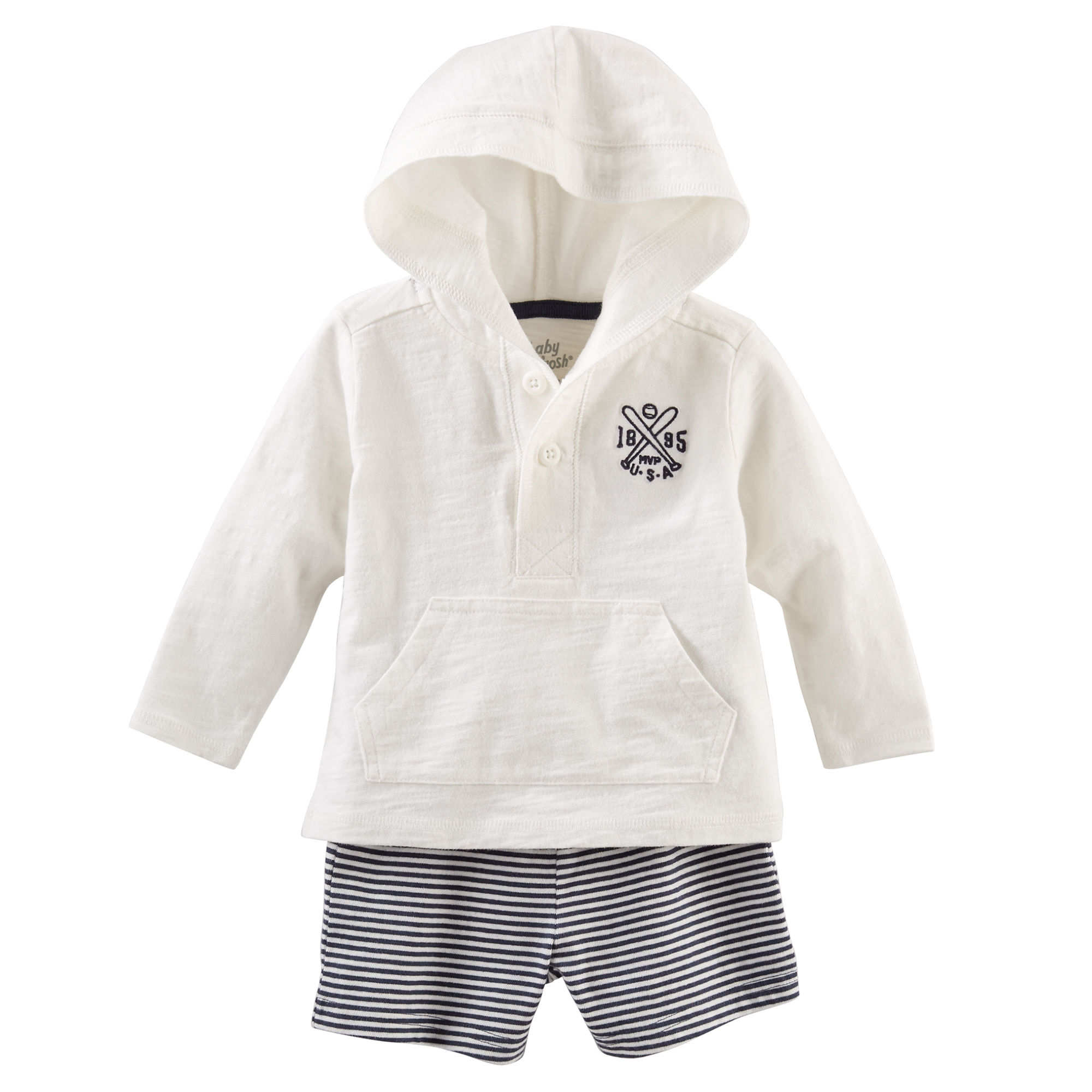 Oshkosh Boys Jersey Hooed Short Set White