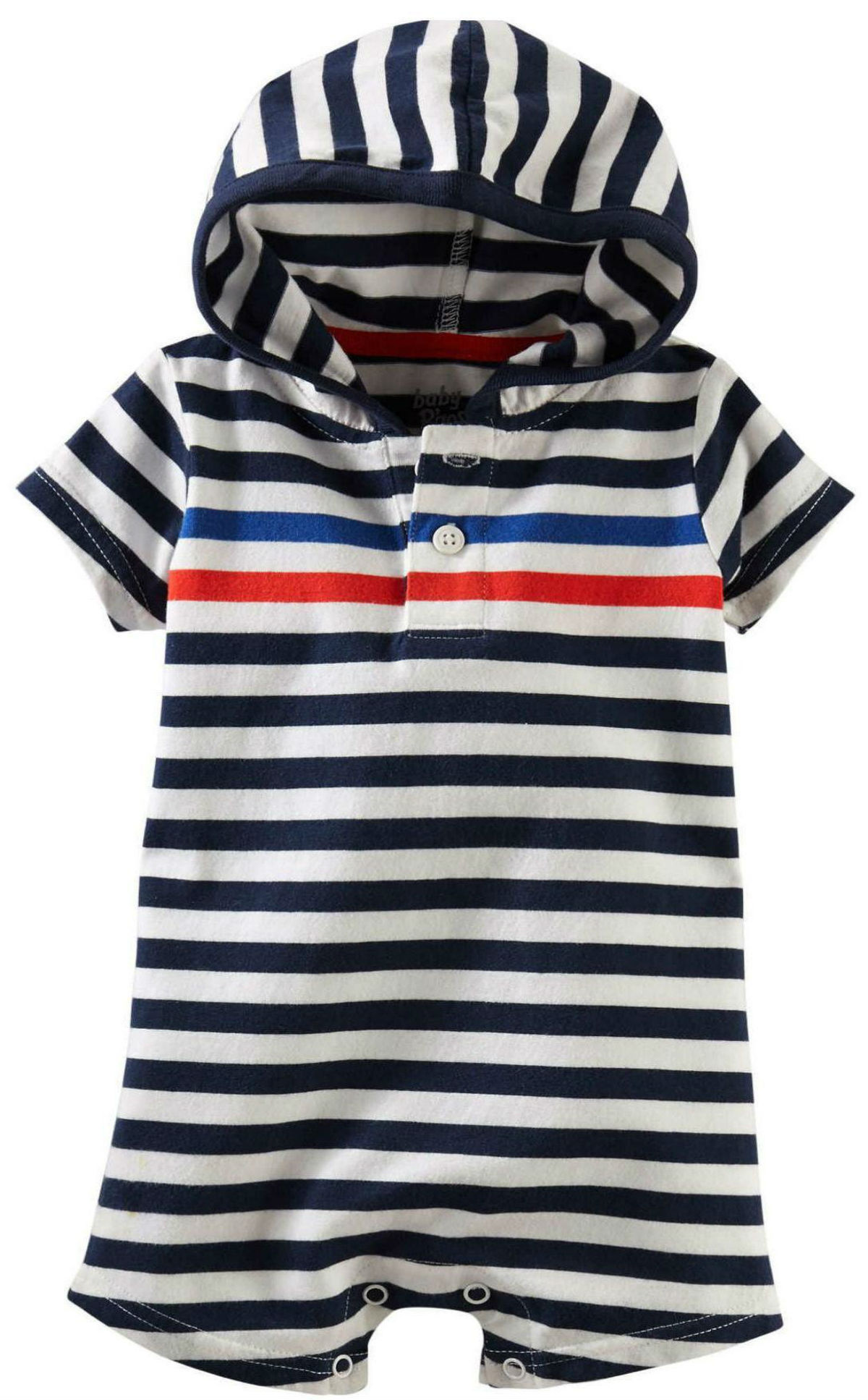 Oshkosh Boys Striped Hooded Romper