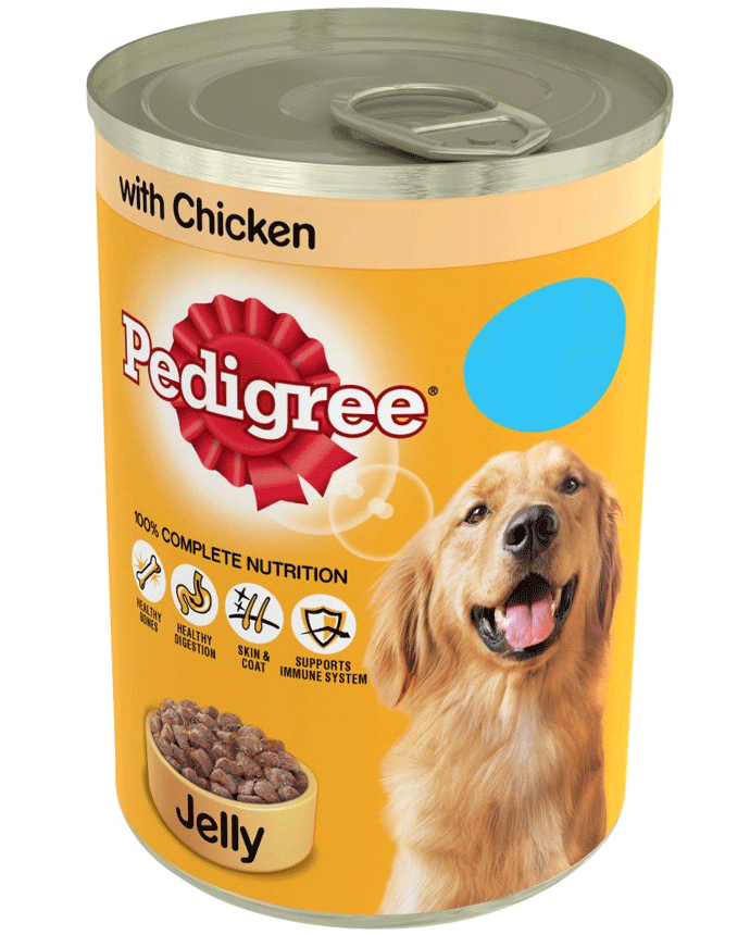 Pedigree Dog Tin with Chicken in Jelly