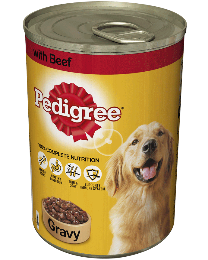 Pedigree Dog Tin with Beef in Gravy