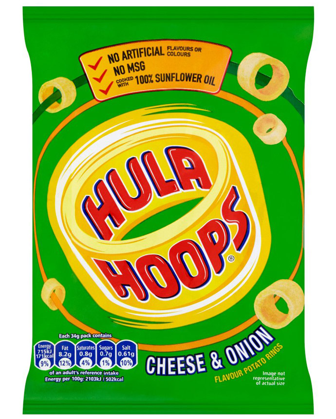 Hula Hoops Chips Cheese & Onion 34g