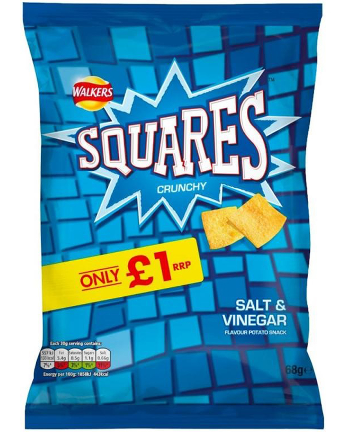 Walkers Squares Salt & Vinegar 28g