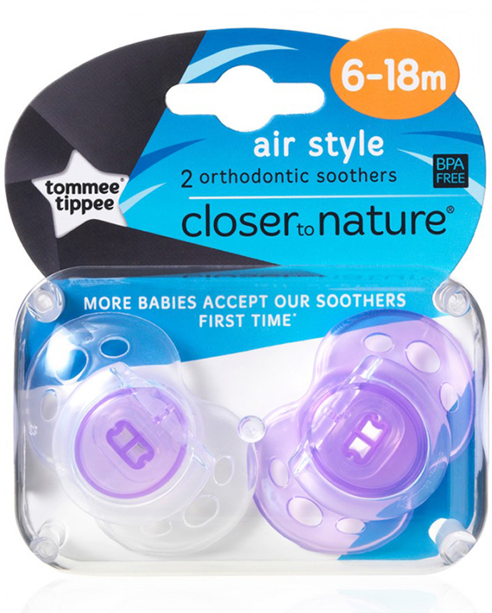 Tommee Tippee Air Style Soother 6-18m 2 Pack