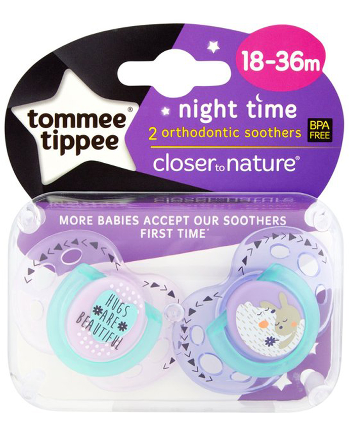 Tommee Tippee Night Time Soothers 18-36m