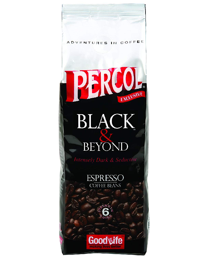 Percol Black & Beyond Intensely Dark & Seductive Espresso Coffee Beans 227 Grams