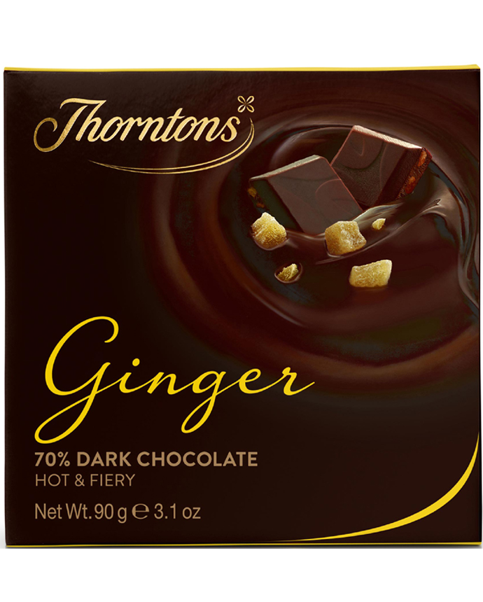 Thorntons 70% Dark Chocolate Block Ginger 90g 