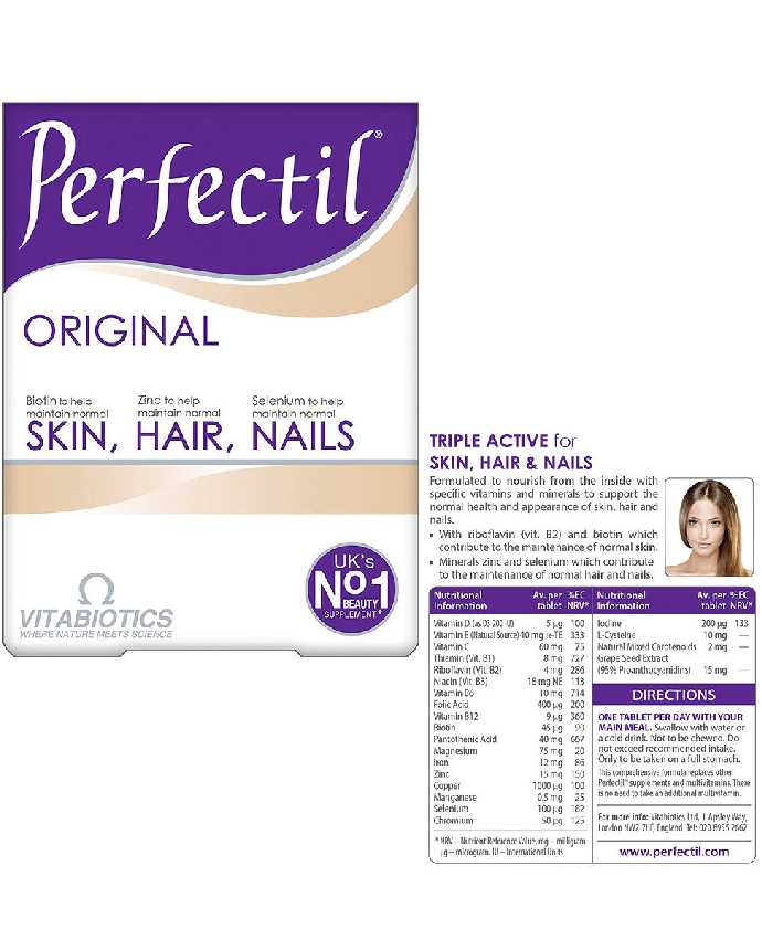 Vitabiotics Perfectil Original Tablets Triple Active Healthy Skin Hair and Nails