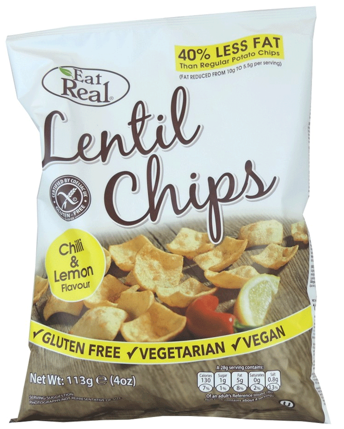 Eat Real Lentil Chips Chilli & Lemon