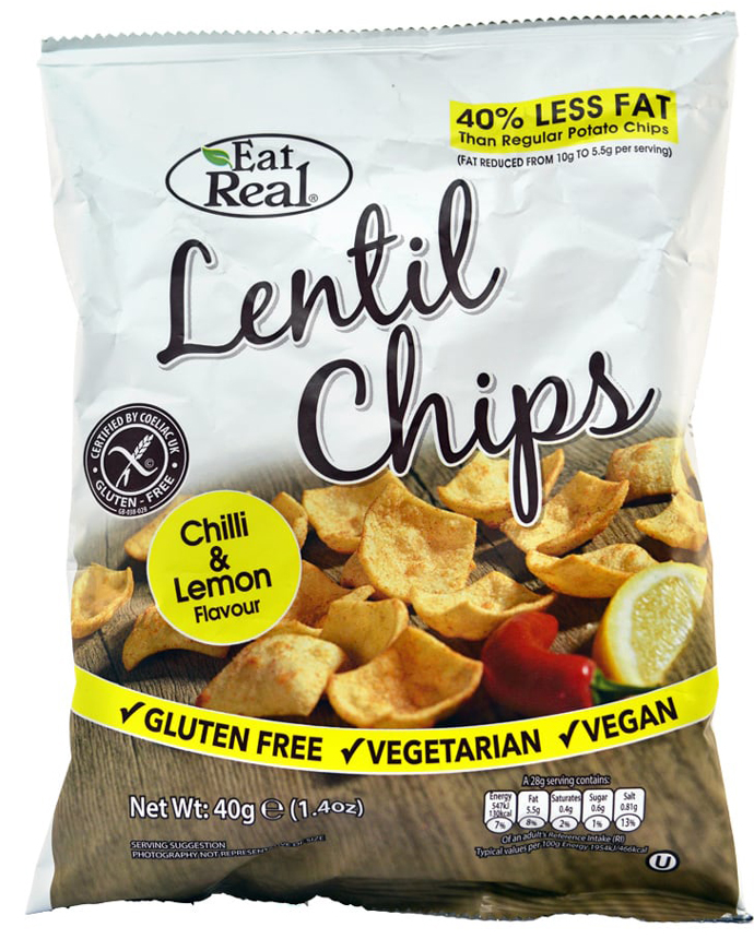 Eat Real Lentil Chips Chilli & Lemon 40g