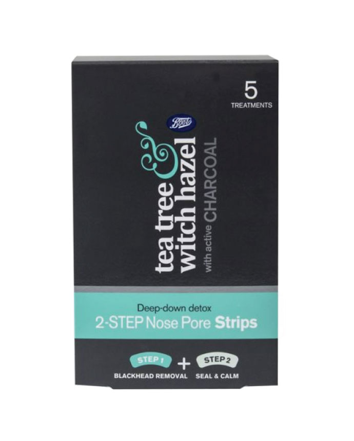 Boots Tea Tree and Witch Hazel 2in1 nose strip charcoal
