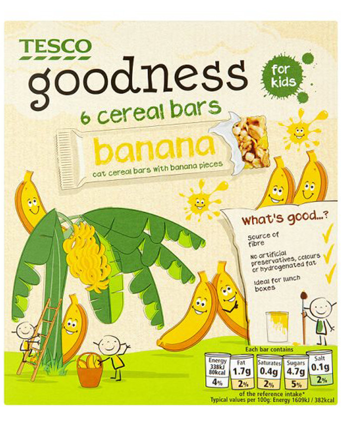 Tesco Goodness Banana Cereal Bar 6X21g