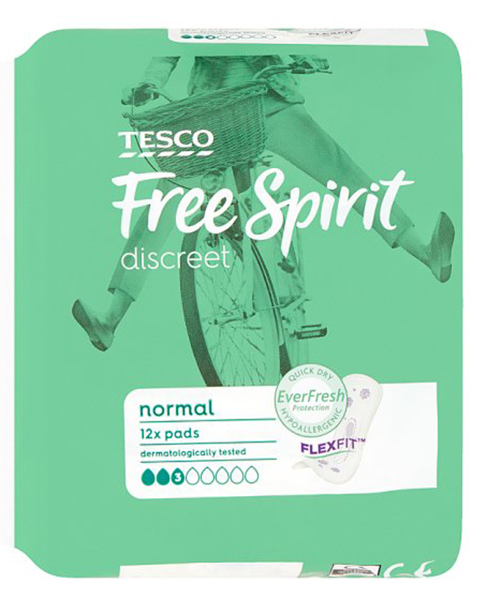 Tesco Free Spirit Discreet Normal Pads 12 Pack