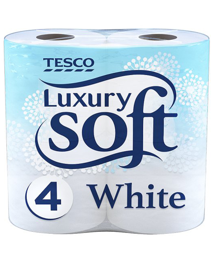 Tesco Luxury Soft White Four Tissue Rolls
